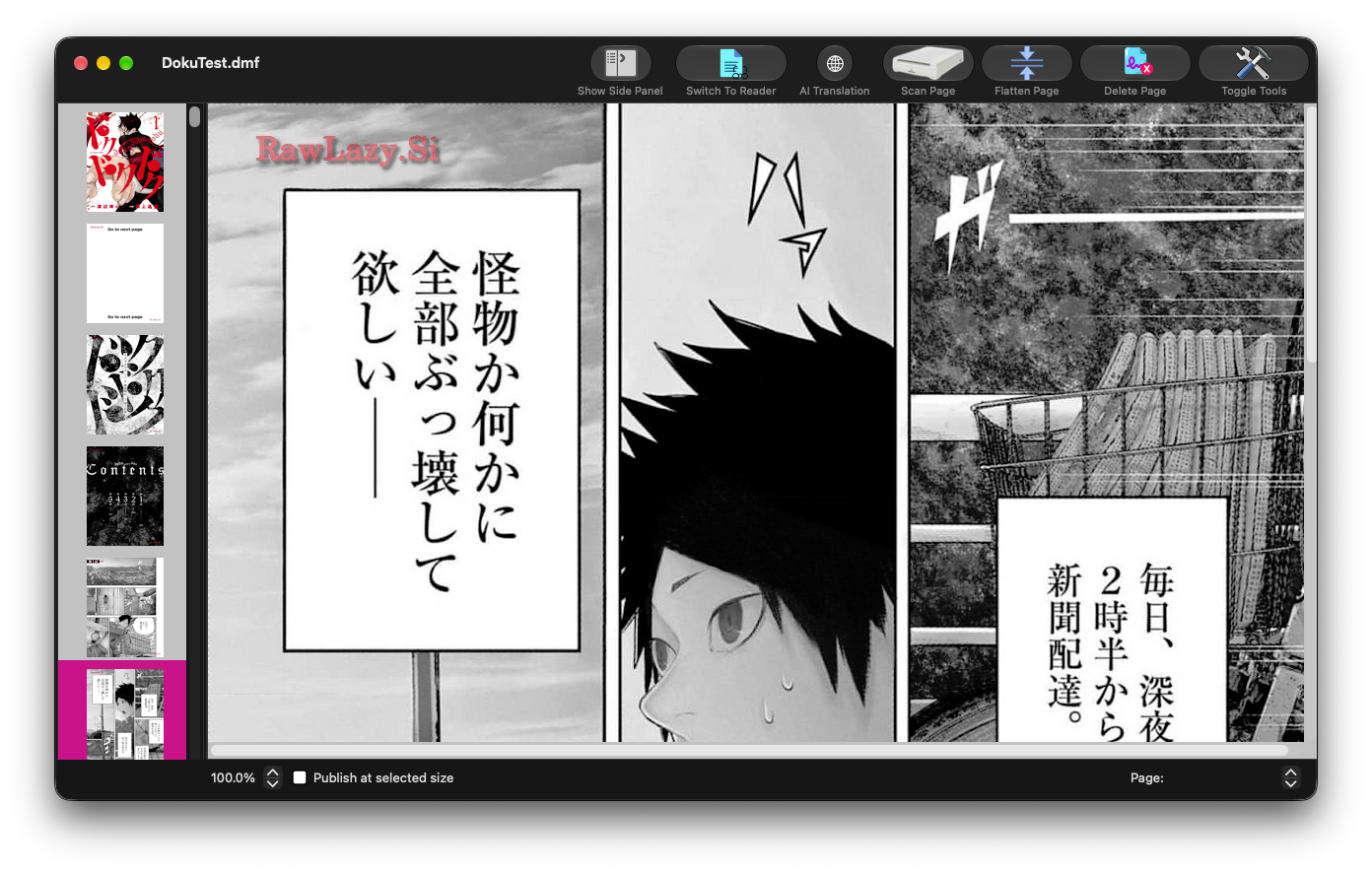 Daisuki Manga Mac translation editing interface